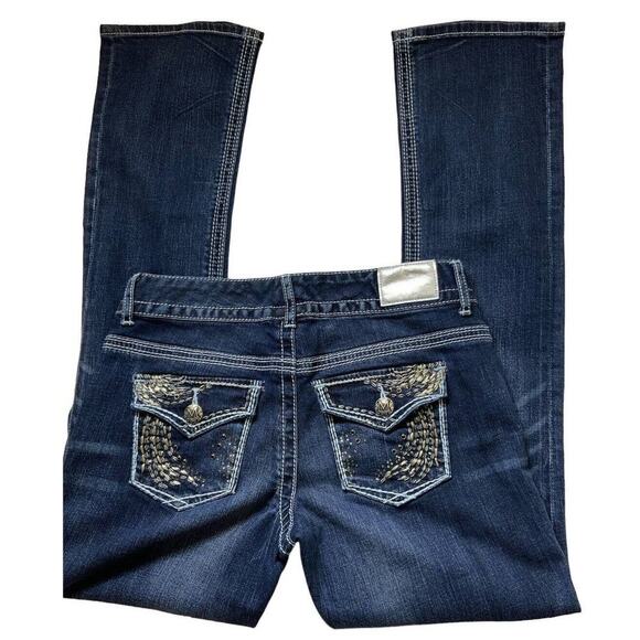 Maurices Premium Jeans Womens Size 7/8 Reg Rhinestones Thick Stitches Denim - Picture 8 of 11